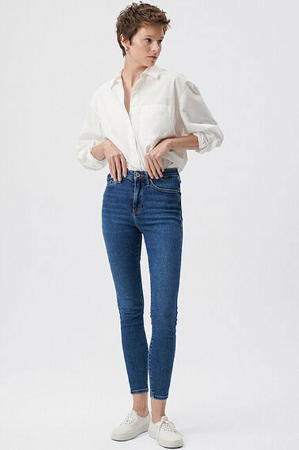 Kadın Serenay Gold Jean Pantolon 100980-33687 Mavi (2)
