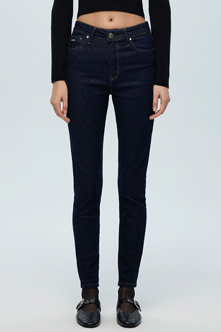 Kadın Serenay Gold Premium Jean Pantolon 100980-82996 Lacivert (3)