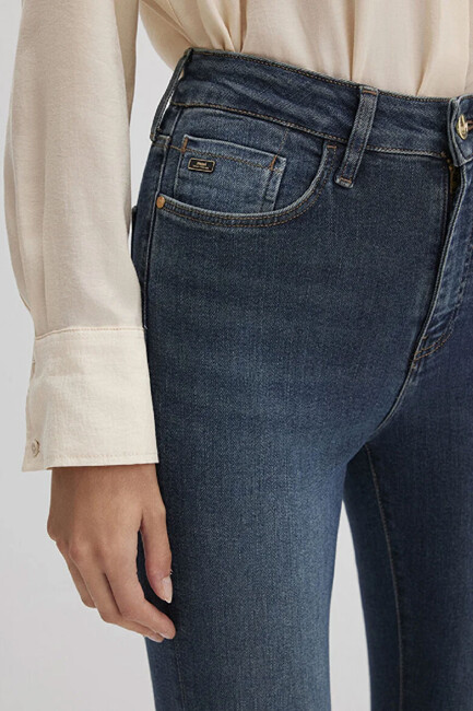 Kadın Serenay Gold Premium Jean Pantolon 100980-90530 Mavi - Thumbnail