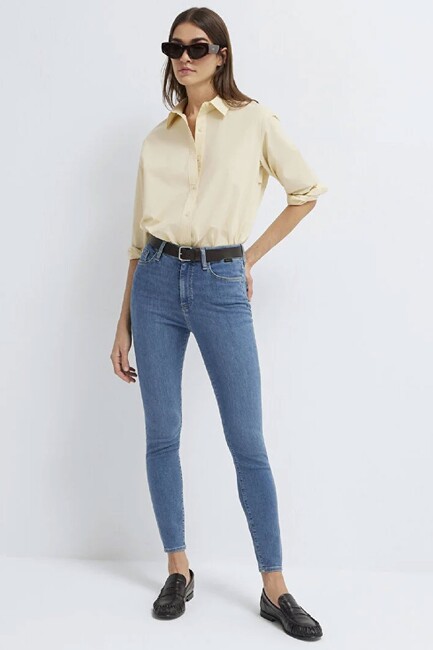 Kadın Serenay Gold Premium Jean Pantolon 100980-A1549 Mavi (2)