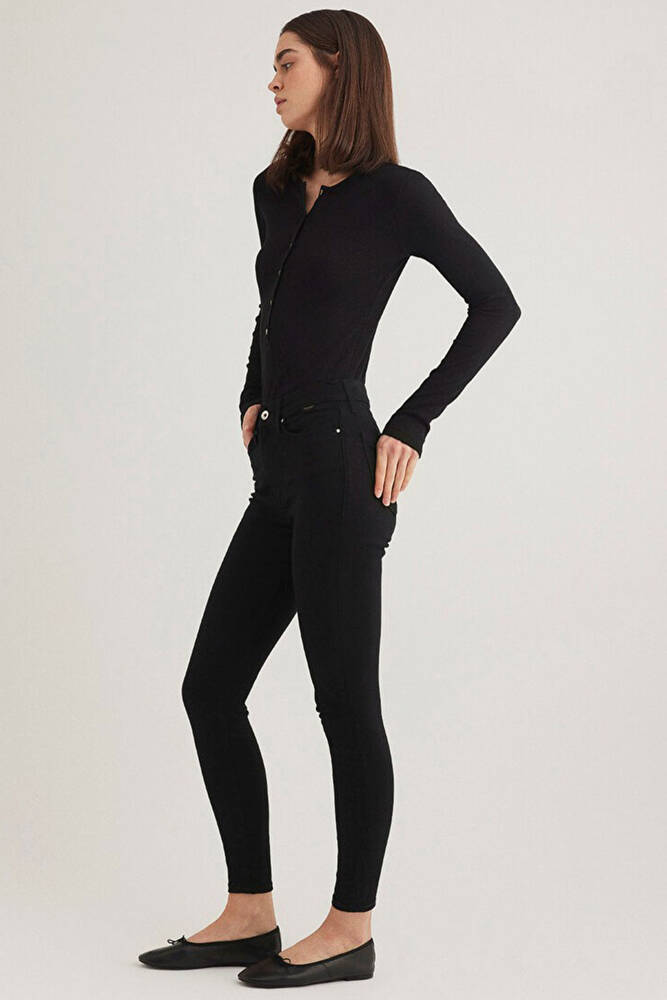 Kadın Serenay Gold Shape Jean Pantolon 100980-35248 Siyah 