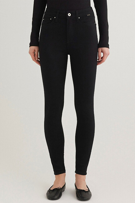 Kadın Serenay Gold Shape Jean Pantolon 100980-35248 Siyah - Thumbnail