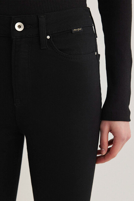 Kadın Serenay Gold Shape Jean Pantolon 100980-35248 Siyah - Thumbnail