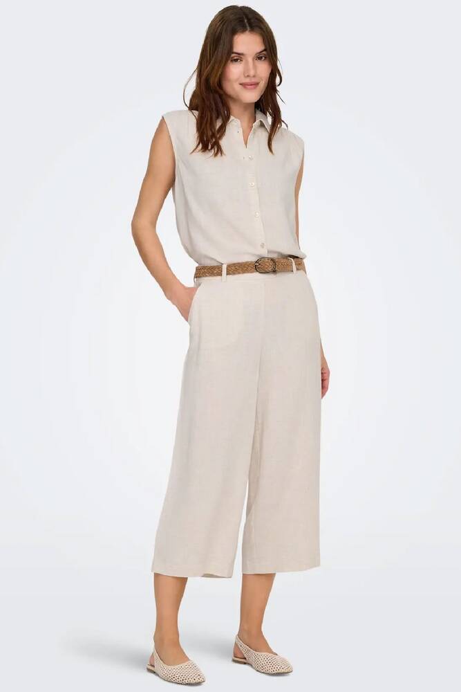 Kadın Siesta Linen Gömlek 15367416 Ekru 