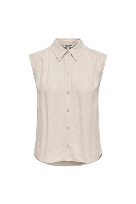 Kadın Siesta Linen Gömlek 15367416 Ekru - Thumbnail