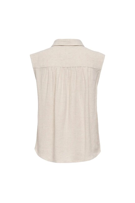 Kadın Siesta Linen Gömlek 15367416 Ekru - Thumbnail