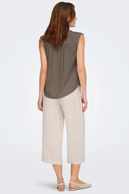 Kadın Siesta Linen Gömlek 15367416 Kahve (2)