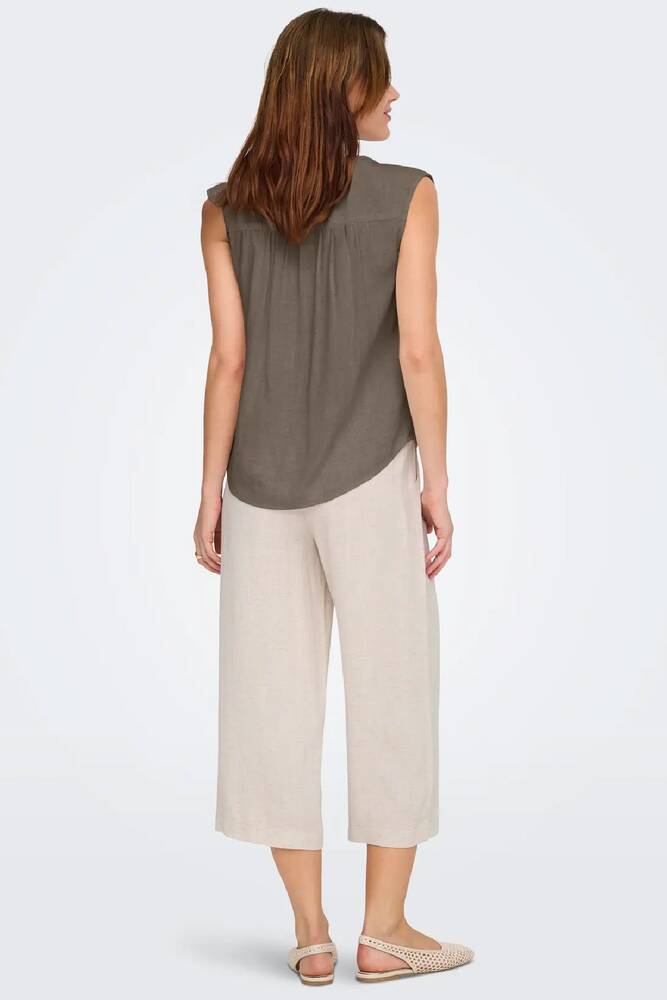 Kadın Siesta Linen Gömlek 15367416 Kahve 