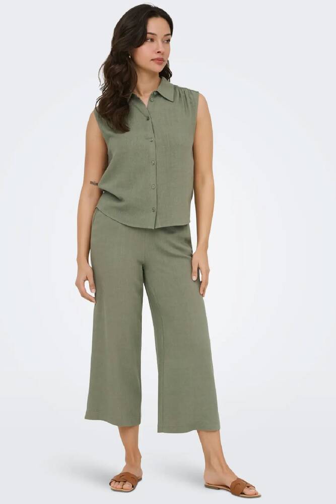 Kadın Siesta Linen Gömlek 15367416 Yeşil 