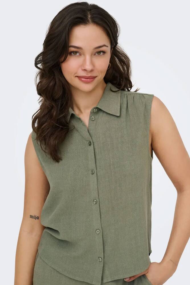 Kadın Siesta Linen Gömlek 15367416 Yeşil 