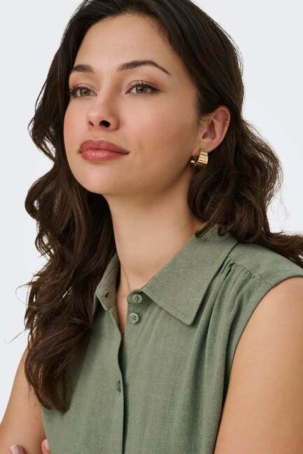 Kadın Siesta Linen Gömlek 15367416 Yeşil - Thumbnail