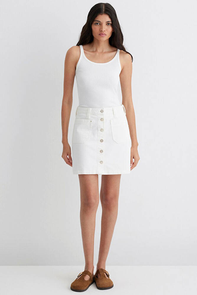 Kadın Sılvana Gold Premium Jean Etek 1310404-89729 Beyaz 