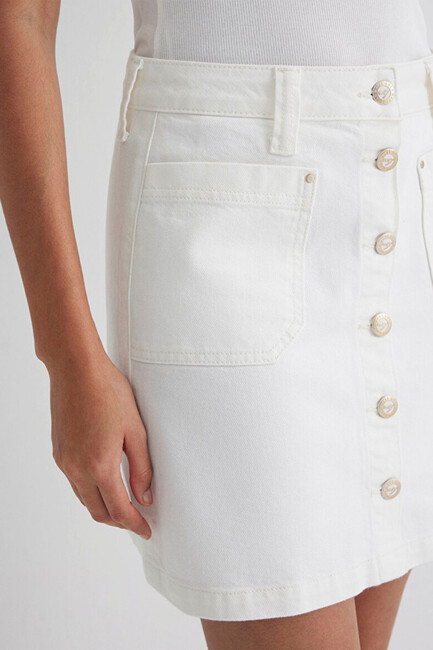 Kadın Sılvana Gold Premium Jean Etek 1310404-89729 Beyaz - Thumbnail