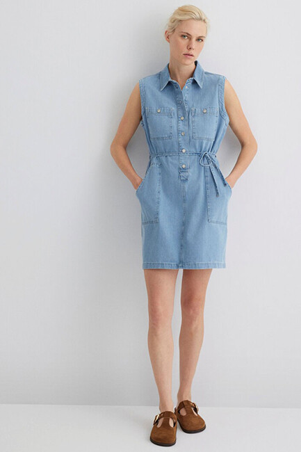 Kadın Sımla LT Gold Denim Elbise 1310659-89757 Mavi (1)