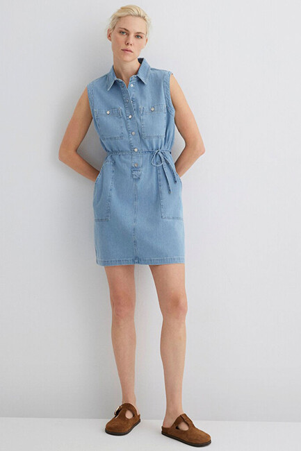 Kadın Sımla LT Gold Denim Elbise 1310659-89757 Mavi (3)