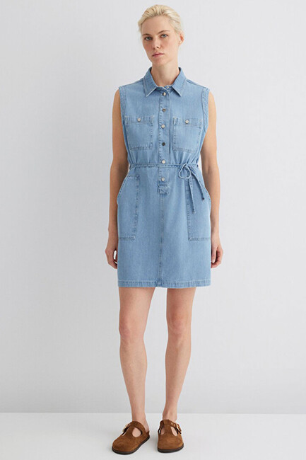 Kadın Sımla LT Gold Denim Elbise 1310659-89757 Mavi - Thumbnail