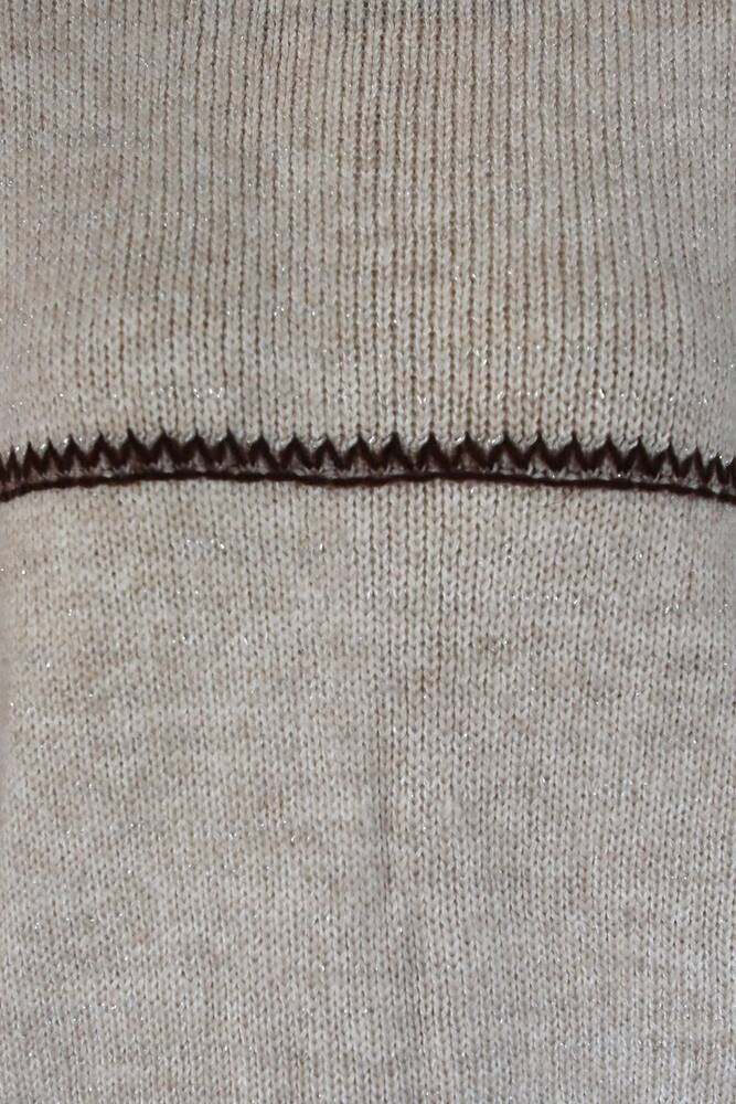 Kadın Simli Kazak 25K0195K1 Bej 