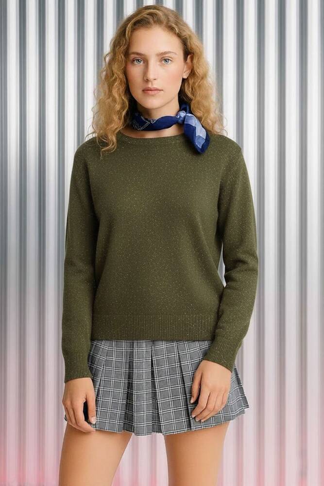 Kadın Simli Kazak 25K0202K1 Haki 