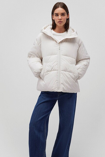 Kadın Şişme Mont 1110199-83746 Beyaz (2)