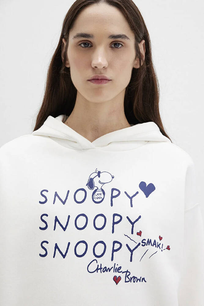 Kadın Snoopy Baskılı Sweat 1S10470-80194 Ekru 