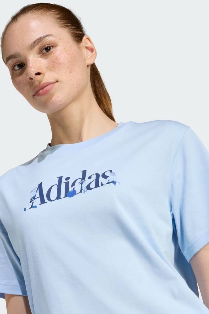 Kadın Soft Sports Graphic Tişört JZ7895 Mavi 