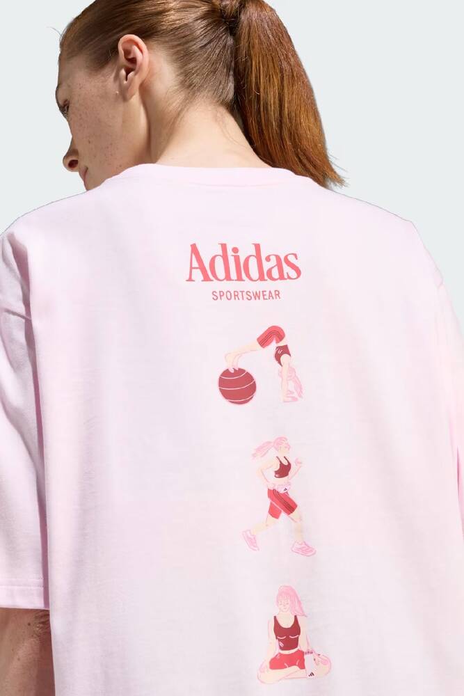 Kadın Soft Sports Graphic Tişört JZ7906 Pembe 