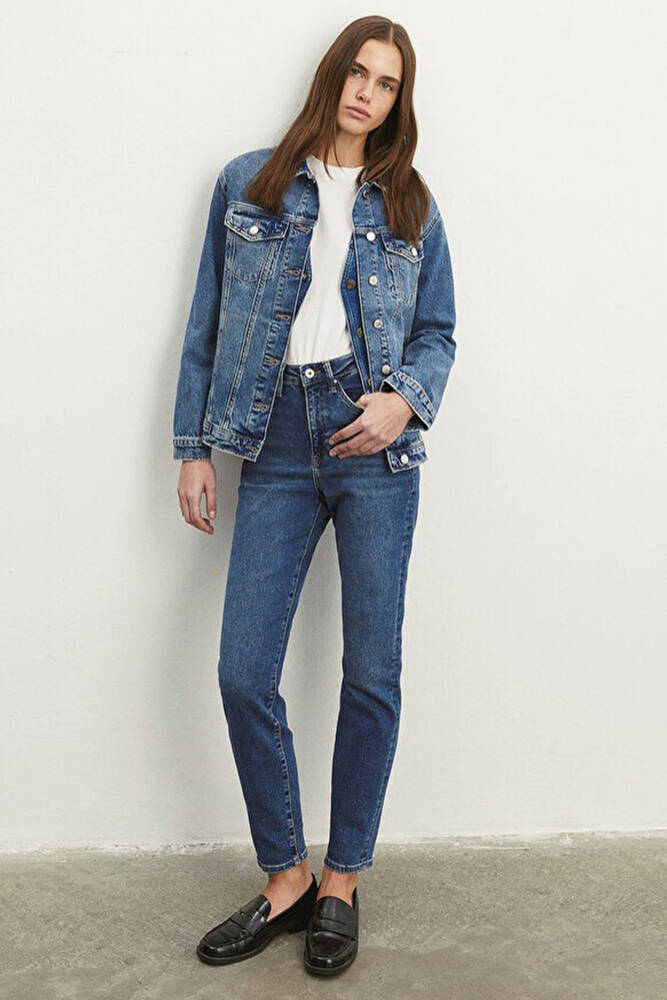 Kadın Star Gold Shape Jean Pantolon 101077-85261 Mavi 