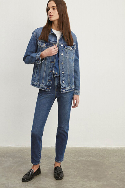 Kadın Star Gold Shape Jean Pantolon 101077-85261 Mavi (2)