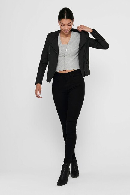 Kadın Ava Suni Deri Ceket 15102997 Antrasit (1)