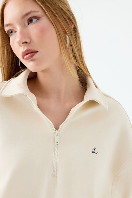 Kadın Sweat LF2038653 Ekru - Thumbnail