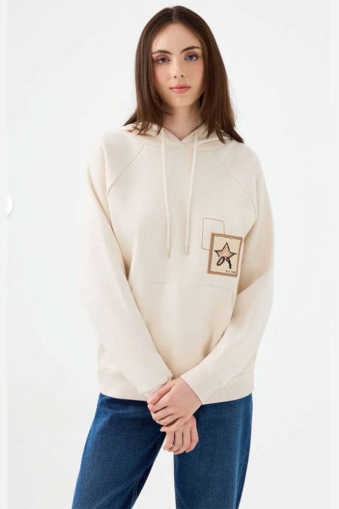 Kadın Sweat LF2040768 Ekru - 1