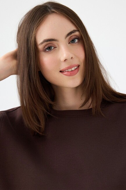 Kadın Sweat LF2041105 Kahve - Thumbnail