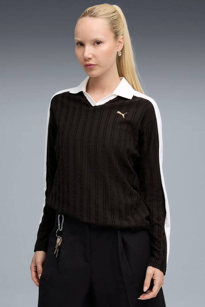 Kadın T7 Relaxed Tişört 632141-01 Siyah 