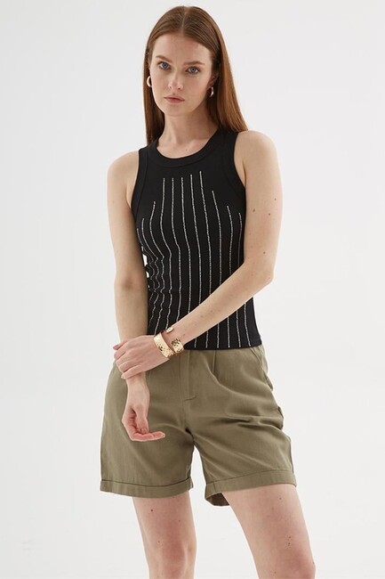 Kadın Taşlı Atlet 25Y0518K1 Siyah (1)