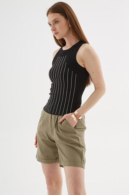 Kadın Taşlı Atlet 25Y0518K1 Siyah (3)