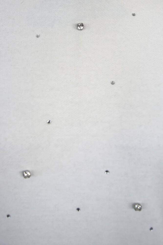 Kadın Taşlı Sweatshirt 25K0099K1 Ekru 