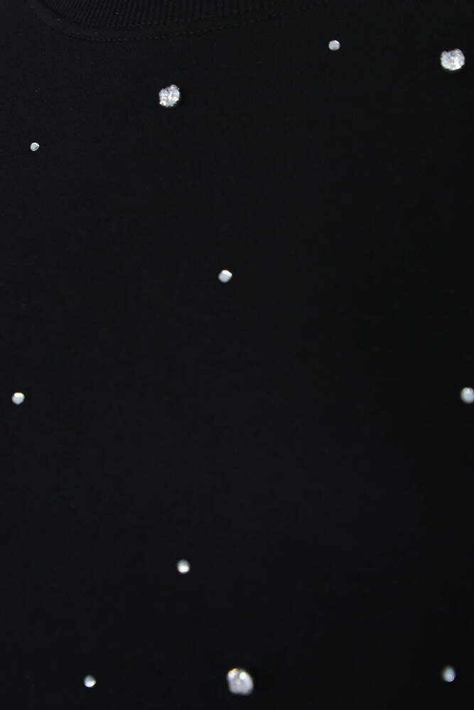 Kadın Taşlı Sweatshirt 25K0099K1 Siyah 