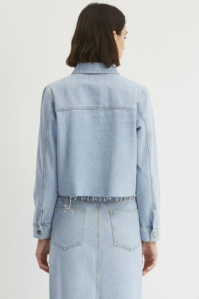 Kadın Thalia Bleached Premium Denim Ceket 1110289-86792 Mavi 