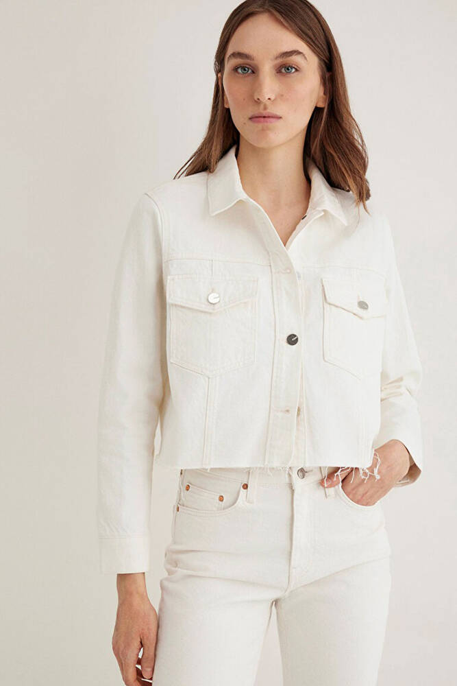 Kadın Thalia Premium Denim Ceket 1110289-89161 Beyaz 