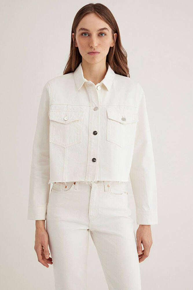 Kadın Thalia Premium Denim Ceket 1110289-89161 Beyaz 