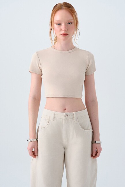 Kadın Tişört LF2038433 Bej (1)