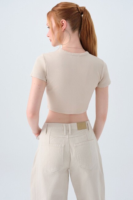 Kadın Tişört LF2038433 Bej (3)