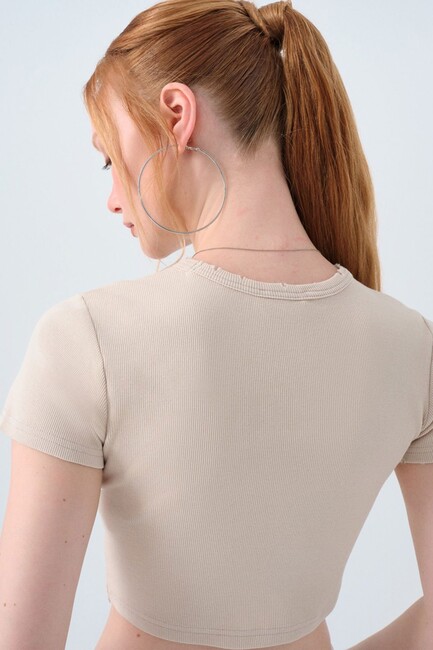 Kadın Tişört LF2038433 Bej - Thumbnail
