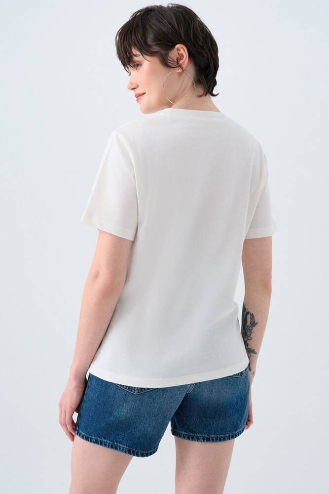 Kadın Tişört LF2039149 Ekru 