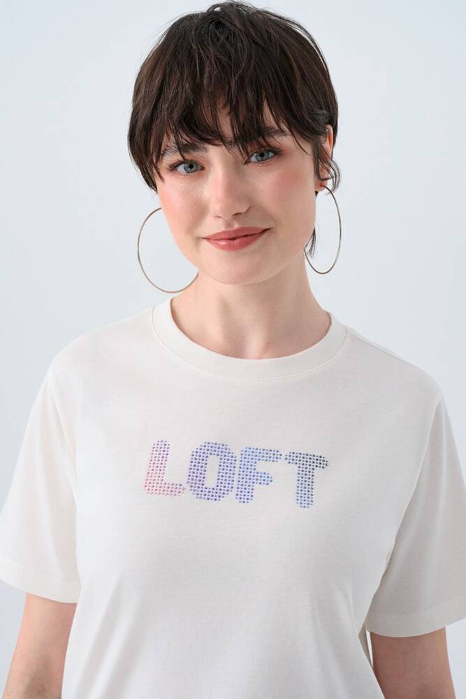 Kadın Tişört LF2039149 Ekru 