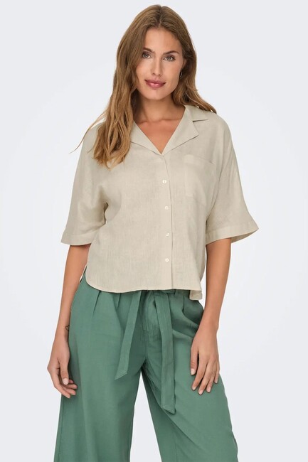 Kadın Bruxelles Linen Gömlek 15314215 Beyaz (1)