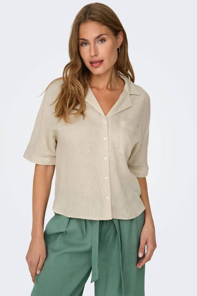 Kadın Bruxelles Linen Gömlek 15314215 Beyaz 