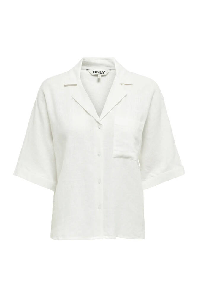 Kadın Bruxelles Linen Gömlek 15314215 Beyaz 