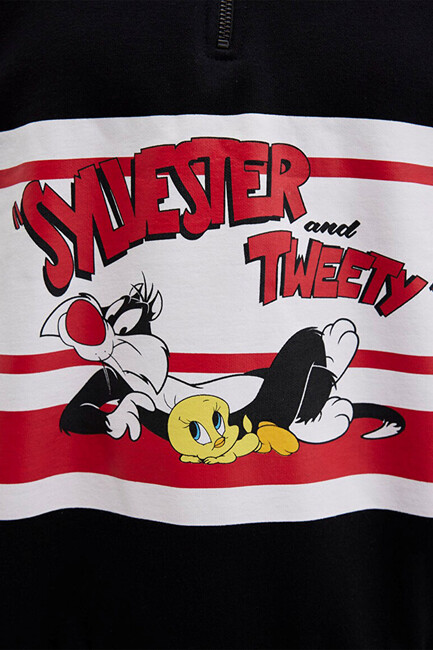 Kadın Tom And Jerry Baskılı Sweat 1S10472-900 Siyah - Thumbnail