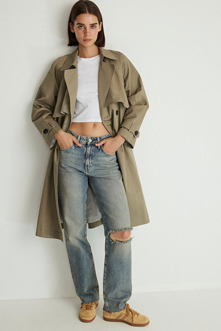 Kadın Trençkot 110703-71818 Haki (1)